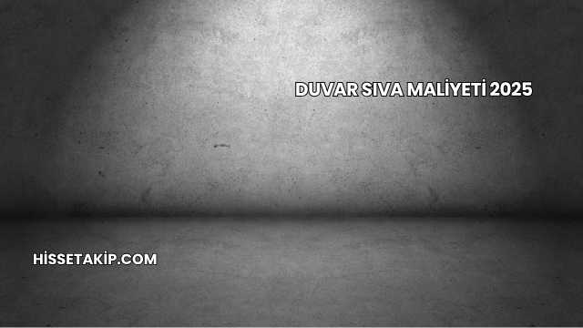 Duvar Sıva Maliyeti 2025