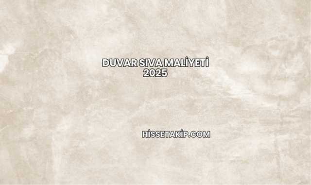 Duvar Sıva Maliyeti 2025