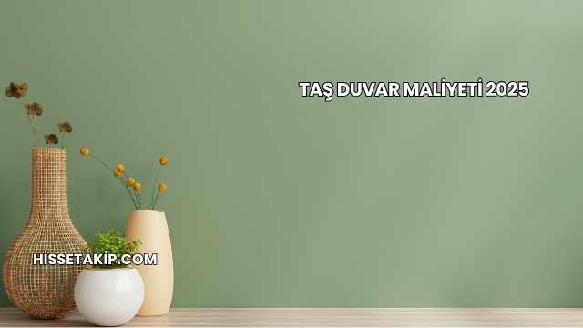 Taş Duvar Maliyeti 2025