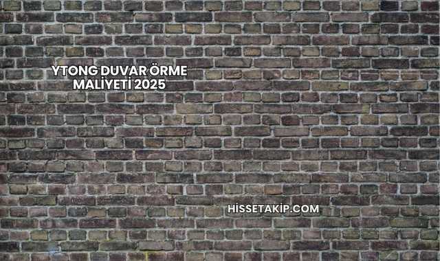 Ytong Duvar Örme Maliyeti 2025