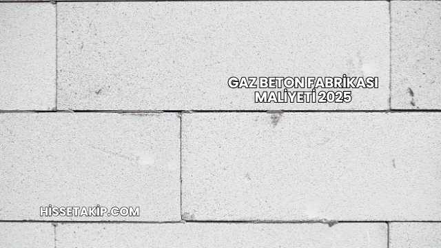 Gaz Beton Fabrikası Maliyeti 2025